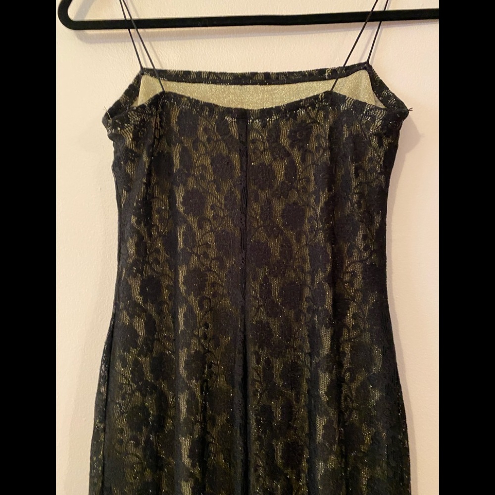 🔥🔥Rampage black lace with gold shimmer underlay tube dress Size Medium - Picture 12 of 12